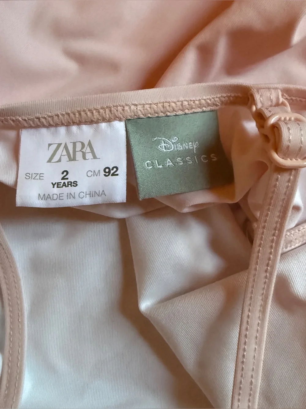 Zara Girls' Pink One-Piece Swimsuit with Character Graphic Size 2 yrs